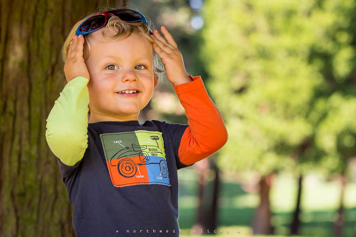 Candid outdoor kids portraits with Bellevue photographer