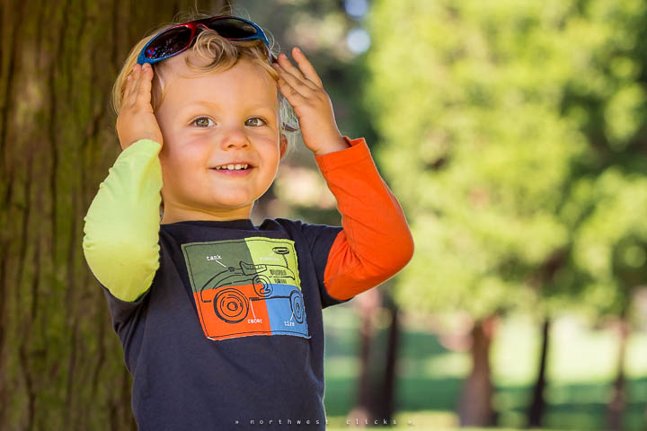 Candid outdoor kids portraits with Bellevue photographer